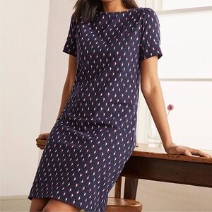 NWOT BODEN Darcey navy blue paisley t-shirt shift dress size 6P new without tags